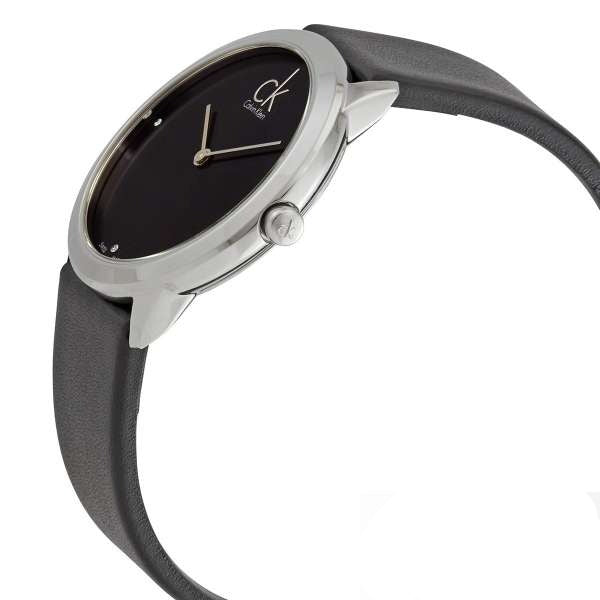 Calvin Klein Minimal Black Dial Black Leather Strap Watch for Men - K3M221CS Buy Now By Calvin Klein