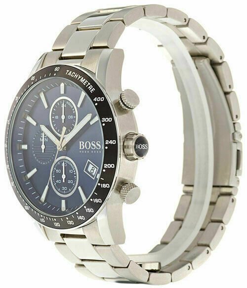 Hugo Boss Rafale Quartz Blue Dial Silver Steel Strap Watch for Men - 1513510 Buy Now By Hugo Boss