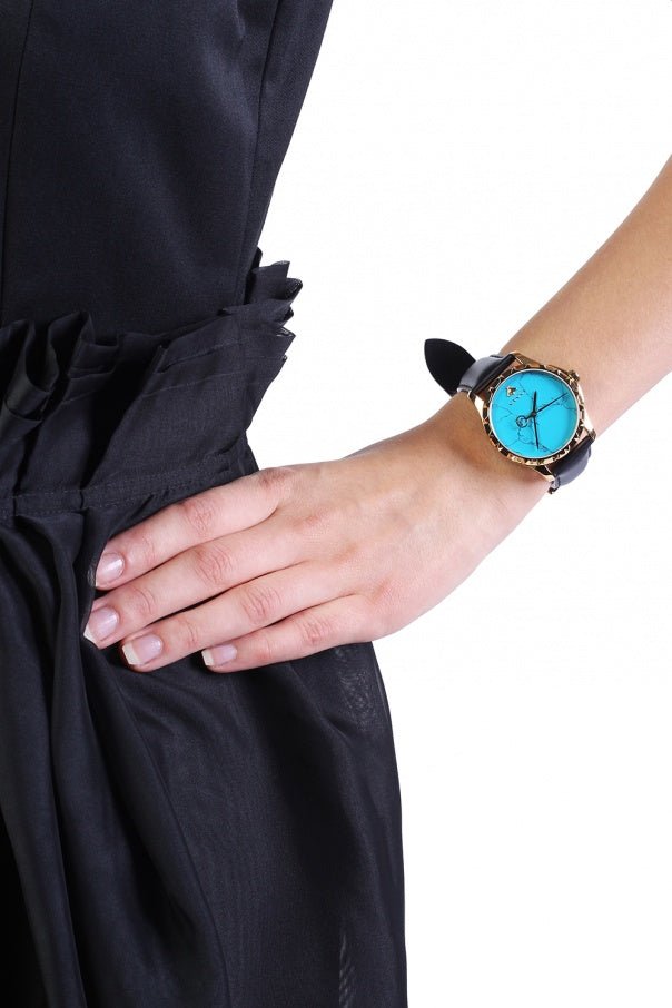 Gucci G Timeless Turquoise Blue Dial Black Leather Strap Watch For Men - YA126462 Buy Now By Gucci