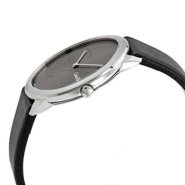 Calvin Klein Minimal Black Dial Black Leather Strap Watch for Men - K3M211C3 Buy Now By Calvin Klein