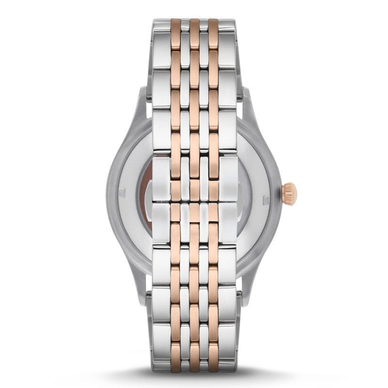 Emporio Armani Meccanico White Dial Two Tone Steel Strap Watch For Men - AR1921 Buy Now By Emporio Armani