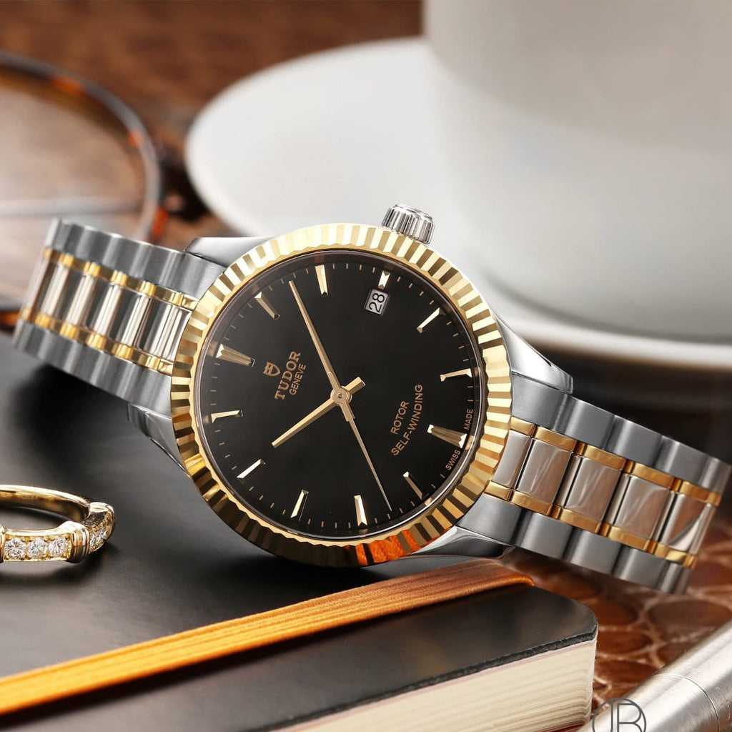 Tudor Style Automatic Black Dial Two Tone Steel Strap Watch for Men - M12713-0005 Buy Now By Tudor