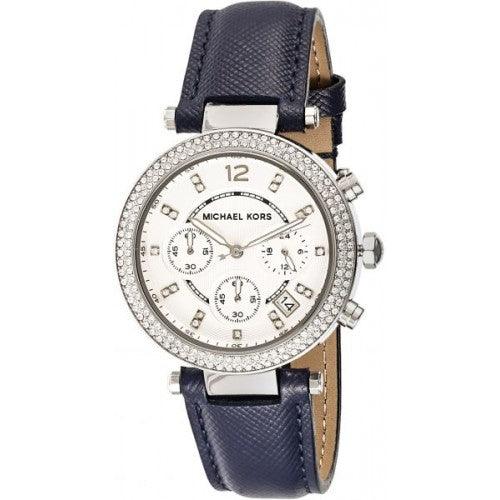 Michael Kors Parker White Dial Navy Blue Leather Strap Watch for Women - MK2293 Buy Now By Michael Kors
