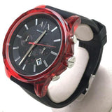 Armani Exchange Outerbanks Chronograph Black Dial Black Silicone Strap Watch For Men - AX1338 Buy Now By Armani Exchange