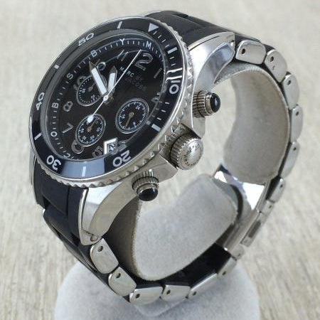 Marc Jacobs Rock Chronograph Black Dial Black Silicone Strap Watch for Women - MBM2551 Buy Now By Marc Jacobs