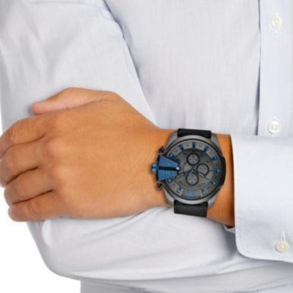 Diesel Mega Chief Chronograph Black Dial Black Nylon Strap Watch For Men - DZ4500 Buy Now By Diesel