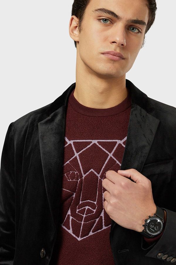 Emporio Armani Aviator Chronograph Black Dial Black Mesh Bracelet Watch For Men - AR11264 Buy Now By Emporio Armani