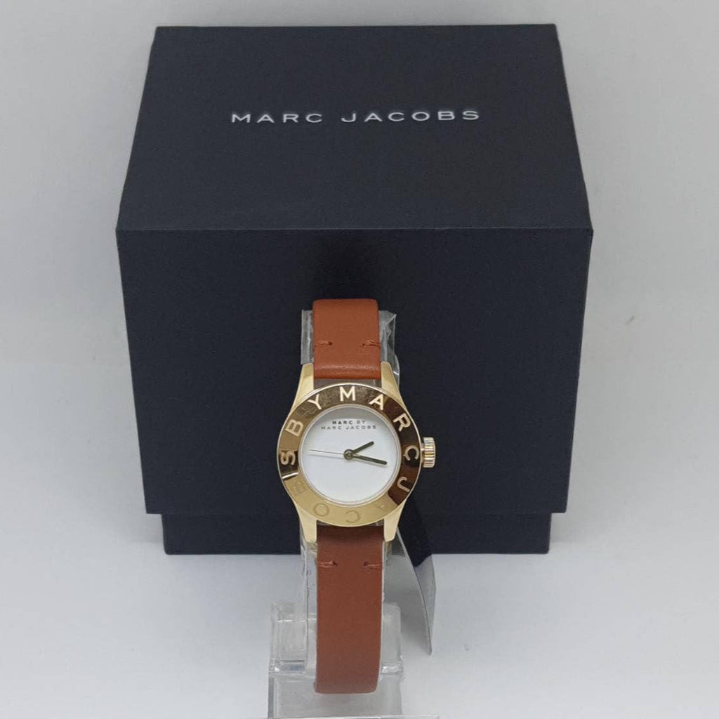 Marc Jacobs Mini Blade White Dial Brown Leather Strap Watch for Women - MBM1219 Buy Now By Marc Jacobs