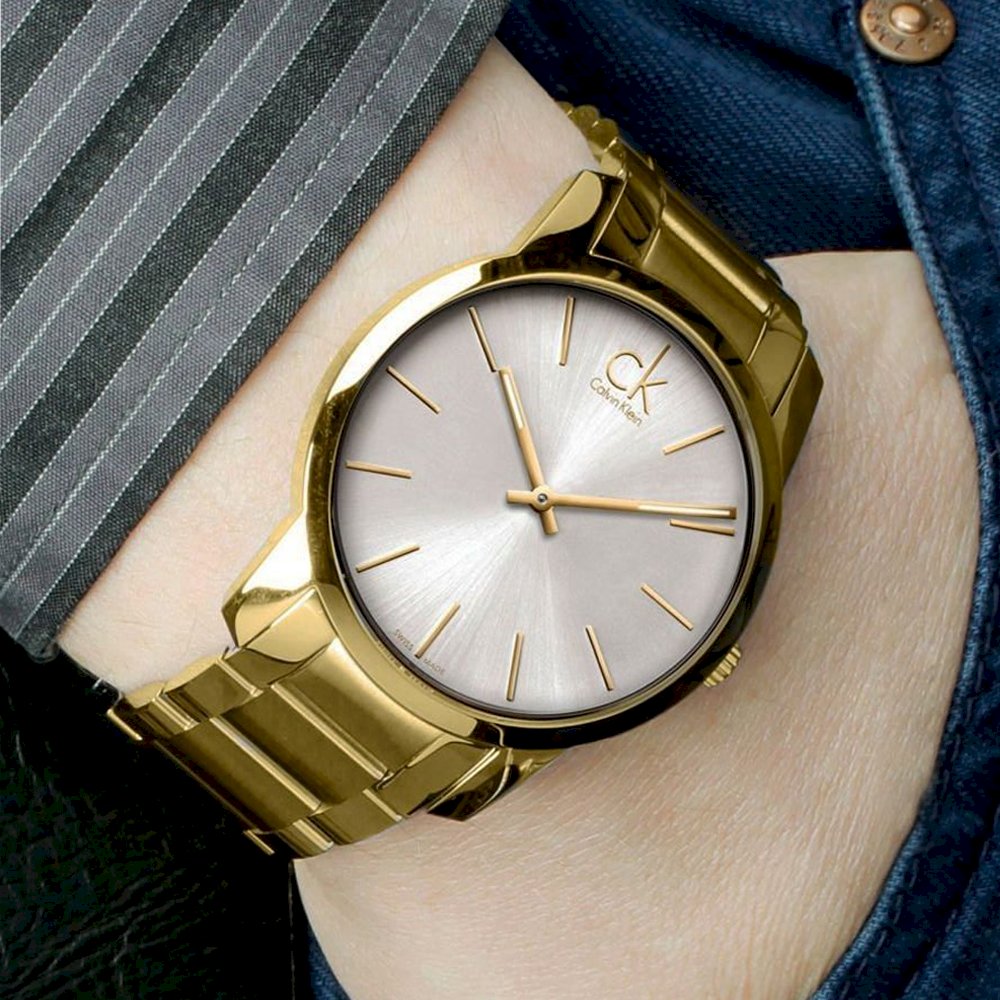 Calvin Klein City Silver Dial Gold Steel Strap Watch for Men - K2G21546 Buy Now By Calvin Klein