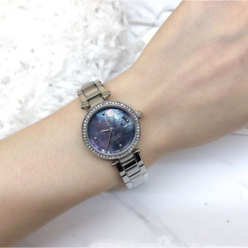Coach Park Mother of Pearl Blue Dial Silver Steel Strap Watch for Women - 14503224 Buy Now By Coach