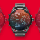 Diesel Mr Daddy 2.0 Chronograph Grey Dial Grey Steel Strap Watch For Men - DZ7315 Buy Now By Diesel