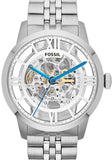 Fossil Townsman Automatic Skeleton Silver Dial Silver Steel Strap Watch for Men - ME3044 Buy Now By Fossil