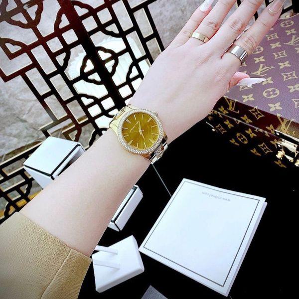 Michael Kors Runway Three Hand Brown Dial Two Tone Steel Strap Watch For Women - MK7389 Buy Now By Michael Kors