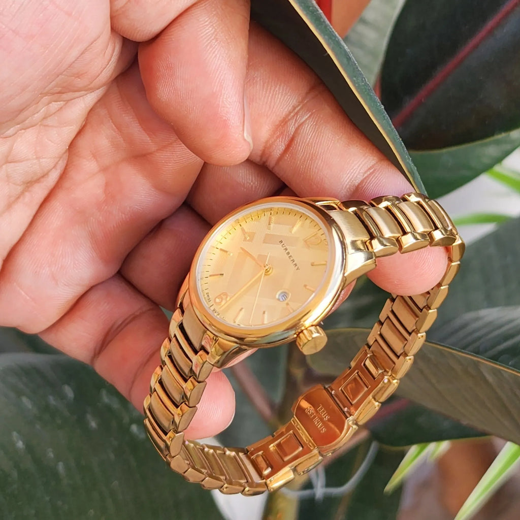 Burberry The Classic Champagne Dial Gold Steel Strap Watch for Women - BU10109 Buy Now By Burberry