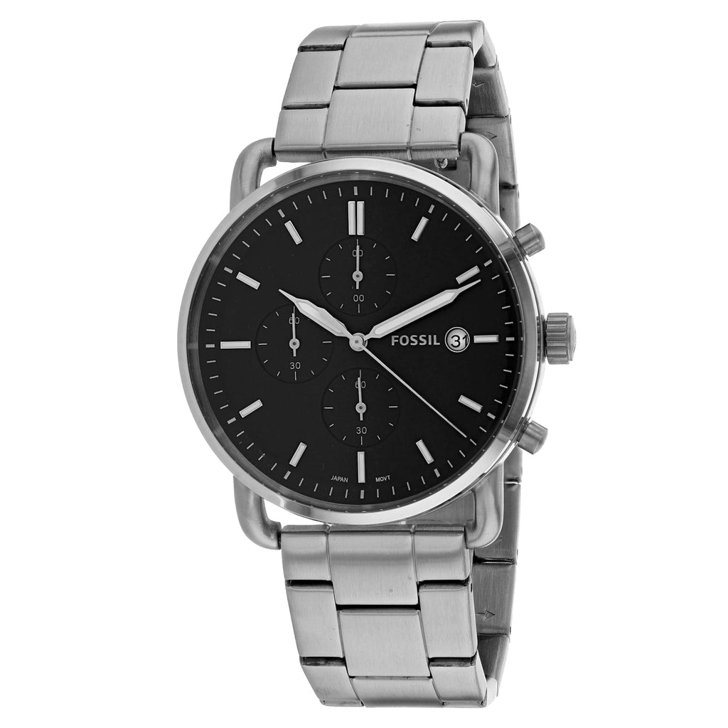 Fossil The Commuter Black Dial Silver Steel Strap Watch for Men - FS5399 Buy Now By Fossil