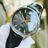 Tag Heuer Carrera Calibre 5 Automatic Black Dial Black Leather Strap Watch for Men - WAR201C.FC6266 Buy Now By Tag Heuer