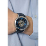 Maserati Ingegno Automatic Blue Skeleton Dial Black Leather Strap Watch For Men - R8821119004 Buy Now By Maserati