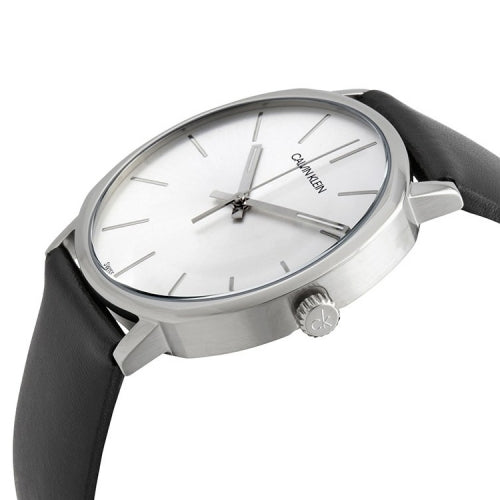 Calvin Klein High Noon Quartz White Dial Black Leather Strap Watch for Men - K8M211C6 Buy Now By Calvin Klein