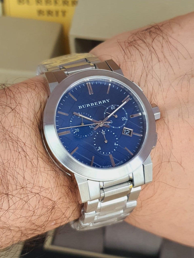 Burberry The City Blue Dial Silver Steel Strap Watch for Men - BU9363 Buy Now By Burberry