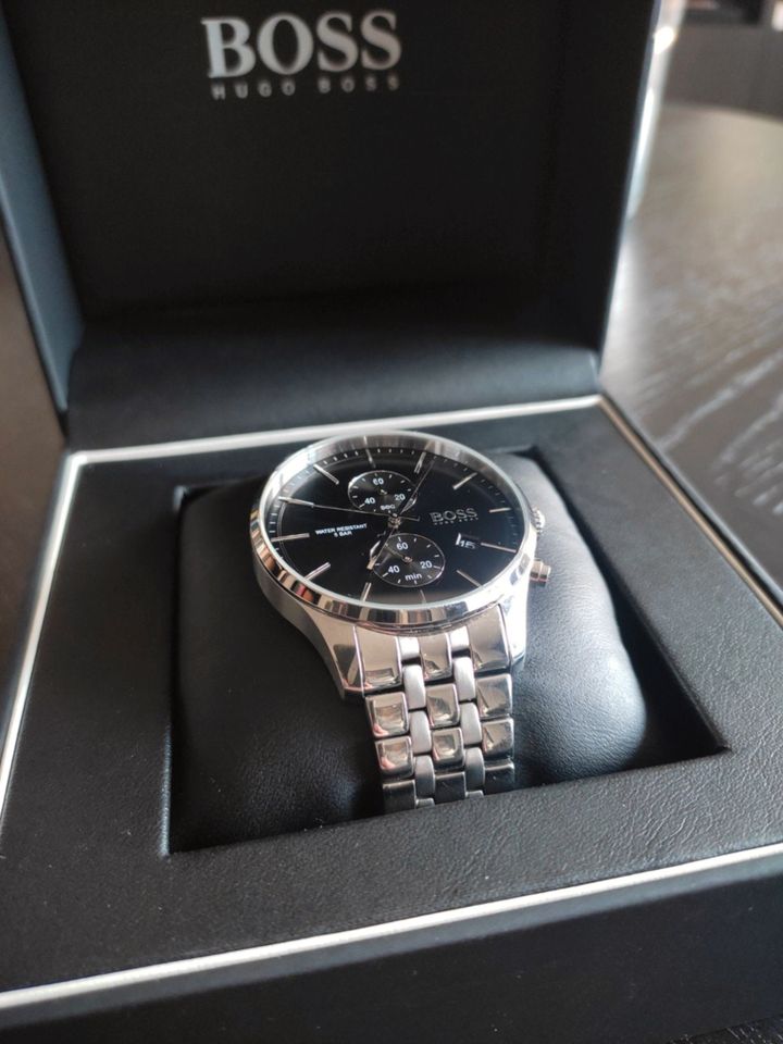 Hugo Boss Associate Black Dial Silver Steel Strap Watch for Men - 1513869 Buy Now By Hugo Boss