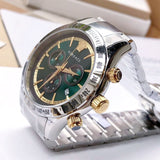 Versace Classic Chronograph Quartz Green Dial Silver Steel Strap Watch For Men - VEV700721 Buy Now By Versace