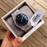 Michael Kors Channing Diamonds Black Dial Silver Steel Strap Watch for Women - MK6089 Buy Now By Michael Kors