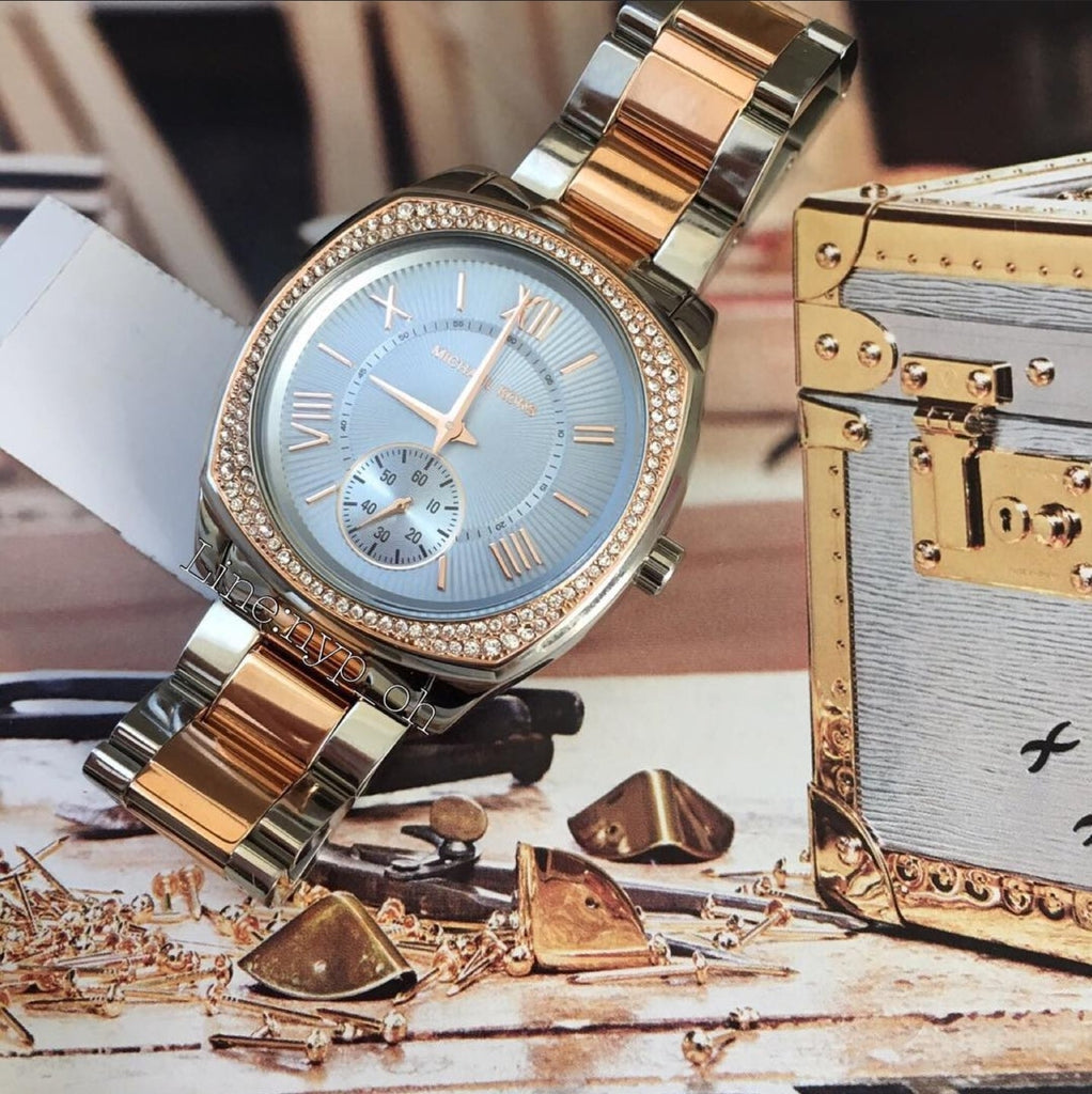 Michael Kors Bryn Quartz Blue Dial Two Tone Steel Strap Watch For Women - MK6136 Buy Now By Michael Kors