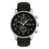 Hugo Boss Navigator Black Dial Black Leather Strap Watch for Men - 1513535 Buy Now By Hugo Boss