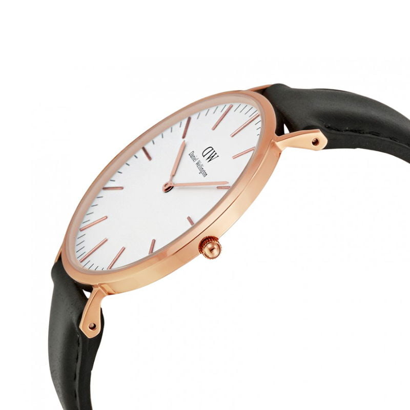 Daniel Wellington Classic Sheffield White Dial Black Leather Strap Watch For Men - DW00100007 Buy Now By Daniel Wellington