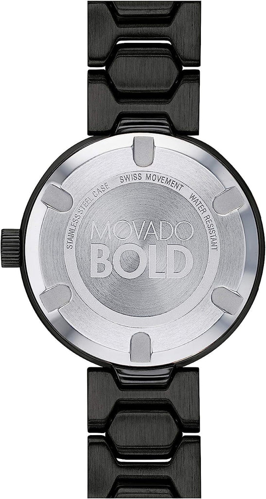 Movado Bold Crystals Black Dial Black Steel Strap Watch for Women - 3600576 Buy Now By Movado