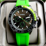 Fossil Bannon Chronograph Grey Dial Green Silicone Strap Watch for Men - BQ2501 Buy Now By Fossil