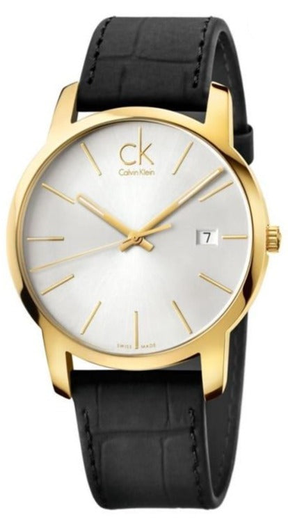 Calvin Klein City Mother of Pearl White Dial Black Leather Strap Watch for Men - K2G2G5C6 Buy Now By Calvin Klein
