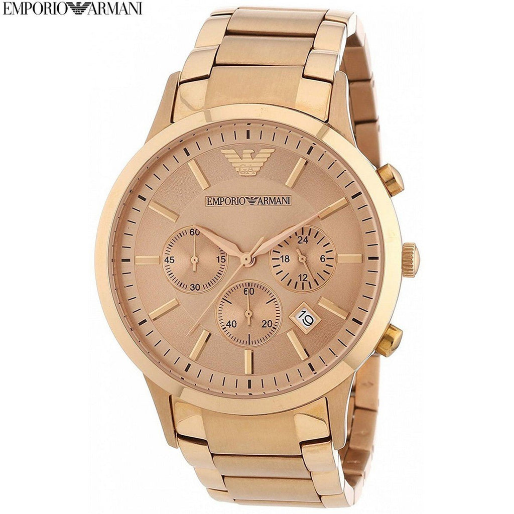 Emporio Armani Classic Rose Gold Chronograph Steel Strap Watch For Men - AR2452 Buy Now By Emporio Armani