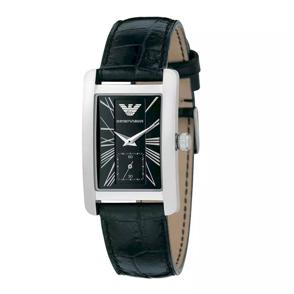 Emporio Armani Classic Black Dial Black Leather Strap Watch For Women - AR0144 Buy Now By Emporio Armani