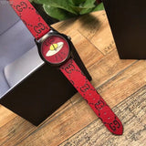 Gucci G Timeless Ghost Red Dial Red Leather Strap Watch For Men - YA1264023 Buy Now By Gucci