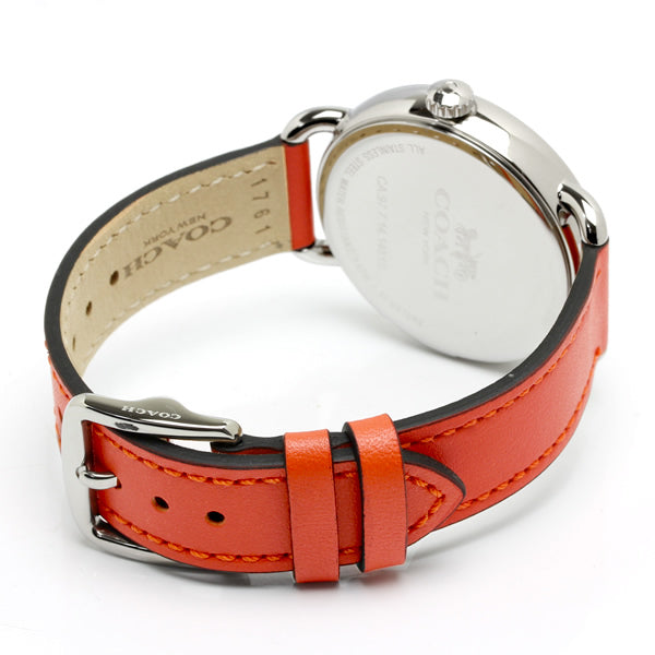 Coach Delancey White Dial Orange Leather Strap Watch for Women - 14502880 Buy Now By Coach