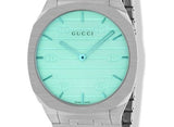 Gucci 25H Quartz Turquoise Dial Silver Steel Strap Watch For Women - YA163409 Buy Now By Gucci