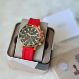 Fossil Bannon Multifunction Black Dial Red Silicone Strap Watch for Men - BQ2499 Buy Now By Fossil
