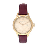 Burberry The Classic Gold Dial Red Leather Strap Watch for Women - BU10102 Buy Now By Burberry