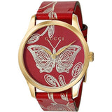 Gucci G Timeless Quartz Red Dial Red Leather Strap Watch For Women - YA1264054 Buy Now By Gucci