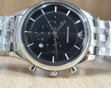 Emporio Armani Chronograph Black Dial Silver Steel Strap Watch For Men - AR11017 Buy Now By Emporio Armani