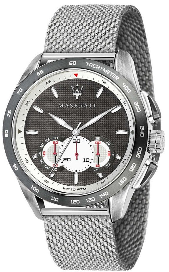 Maserati Traguardo Chronograph Black Dial Silver Mesh Bracelet Watch For Men - R8873612008 Buy Now By Maserati