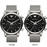 Emporio Armani Luigi Chronograph Black Dial Silver Mesh Bracelet Watch For Men - AR1811 Buy Now By Emporio Armani