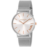 Coach Perry White Dial Silver Mesh Bracelet Watch for Women - 14503124 Buy Now By Coach