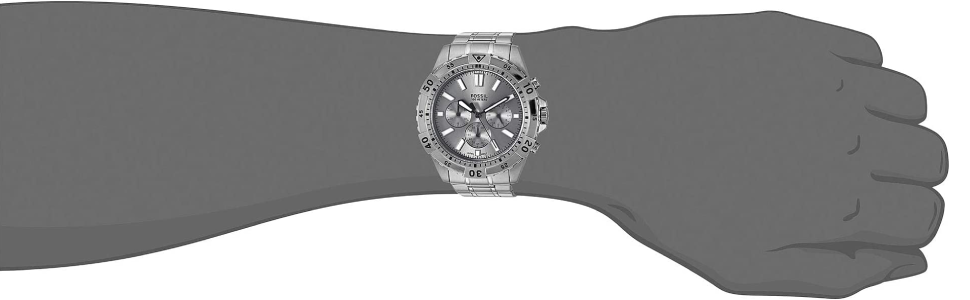Fossil Garrett Chronograph Grey Dial Grey Steel Strap Watch for Men - FS5621 Buy Now By Fossil