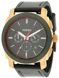 Fossil Machine Chronograph Black Dial Black Leather Strap Watch for Men - FS5120 Buy Now By Fossil
