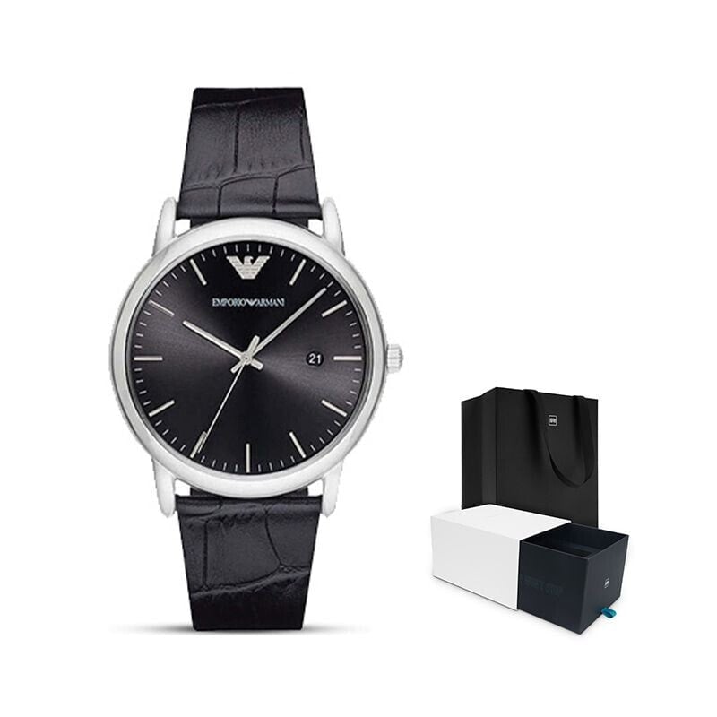 Emporio Armani Luigi Quartz Black Dial Black Leather Strap Watch For Men - AR2500 Buy Now By Emporio Armani