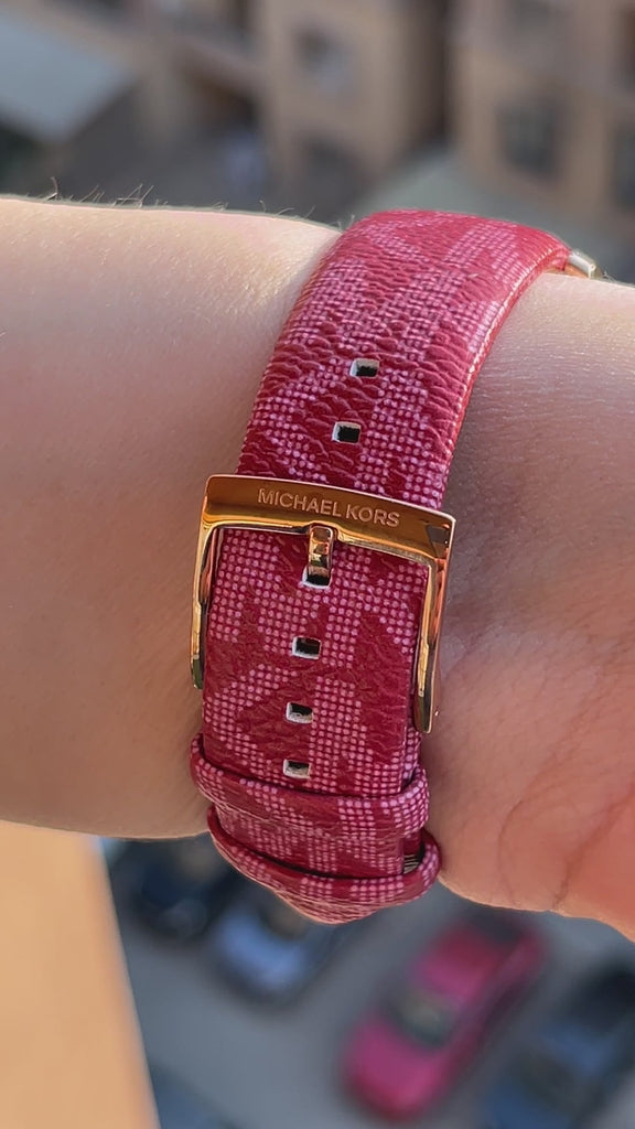 Michael Kors Runway Three-Hand Quartz Red Dial Red Leather Strap Watch For Women - MK7179 Buy Now By Michael Kors