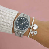 Michael Kors Channing Diamonds Black Dial Silver Steel Strap Watch for Women - MK6089 Buy Now By Michael Kors