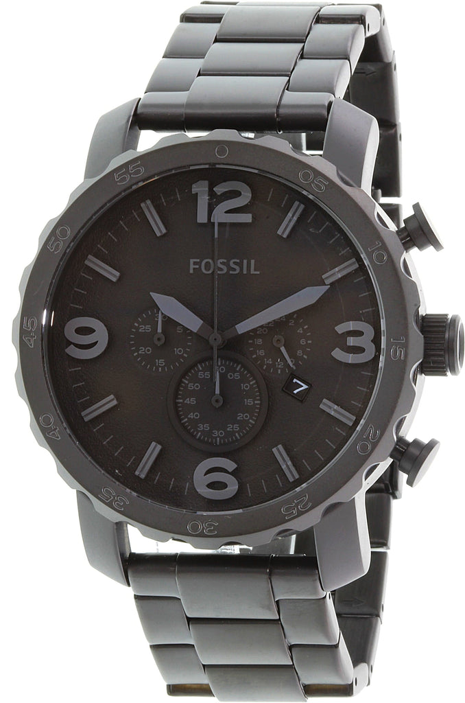 Fossil Nate Chronograph Black Dial Black Steel Strap Watch for Men - JR1401 Buy Now By Fossil
